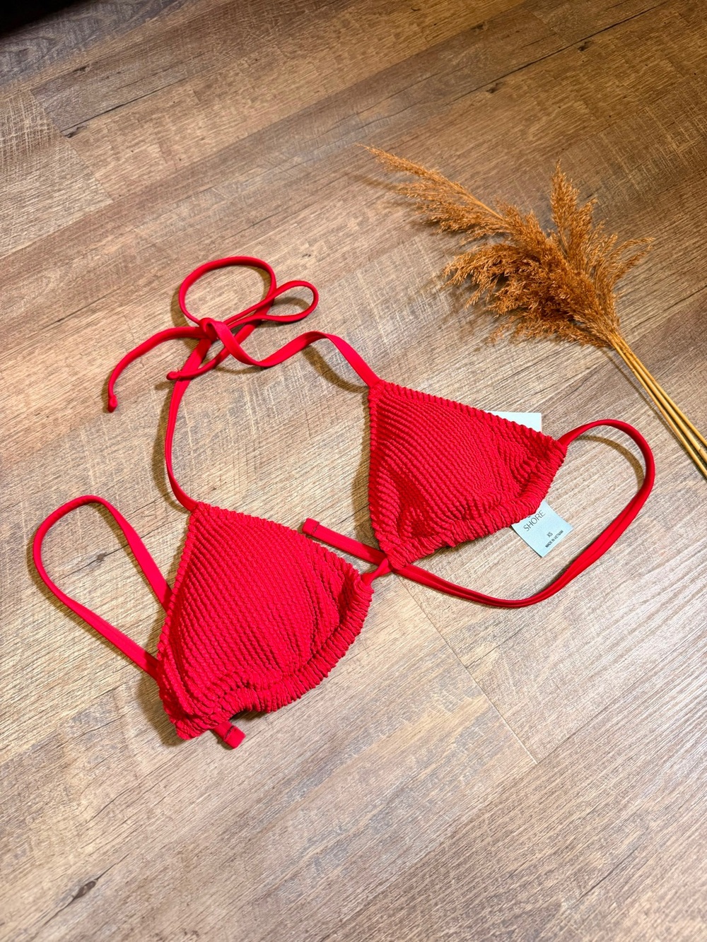 Shade & Shore Red Textured One-Piece Style Swim Top